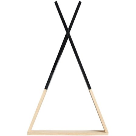 Kolmion muotoinen puinen hylly Koti seinäkoriste Hylly Lastenhuoneen koriste Musta säilytyshylly