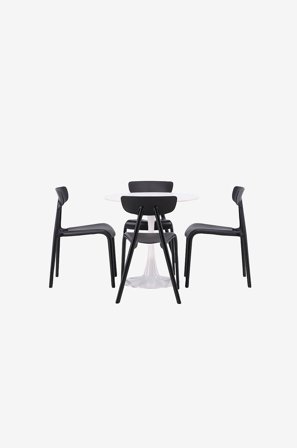 Venture Home - Spisegruppe Hamden med 4 stk stoler Ursholmen - Svart - Spisegruppe 4 personer - Fra Homeroom