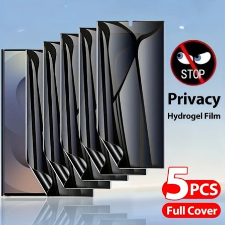 5-pack Anti-spion Hydrogel Film kompatibel med Samsung Galaxy S25 S24 S23 Ultra S21 S22 Plus S25 Edge Note 20 10 Full Täckning Skärmskydd