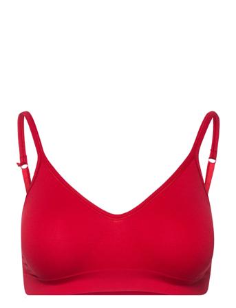 Lucia Bra Top Solid Lingerie Bras & Tops Soft Bras Tank Top Bras Röd Missya
