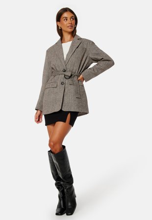 BUBBLEROOM Honor Wool Blend Blazer Brown Klær