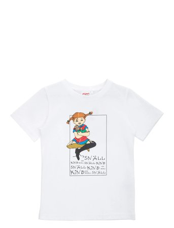 Pippi Langstrømpe Pippi Snäll T-Shirt - White - 110/116