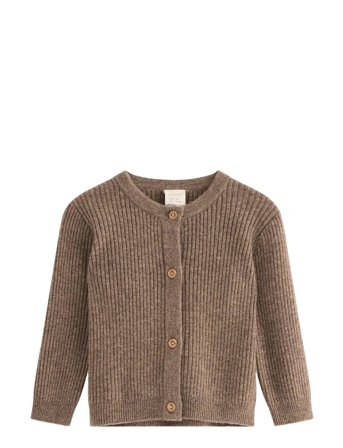 Lindex Cardigan Rib Wool - Brown - 74