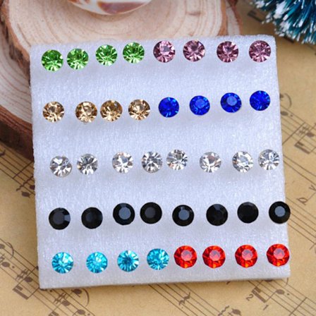 20 Par/40 Stk Ørepropper Rhinestone 5MM