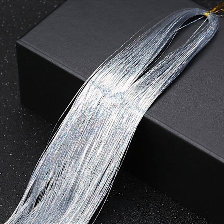 36inch Hair Tinsel Sparkling Glitter Tinsel Fairy Hair Extensions Heat Resistant Party Highlight