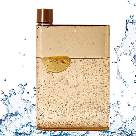 IC Lille flad vandflaske 420 ml bærbar - passer i lommen & tilfældig vinkel. Til skole, sport, rejser, frokost, med lækagesikker låg