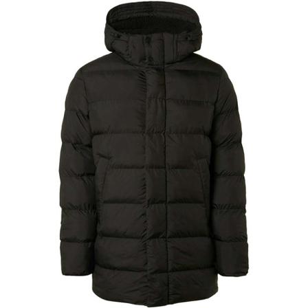 No Excess, Jacket mid long fit hooded recycled Zwart, Heren, Maat:2XL