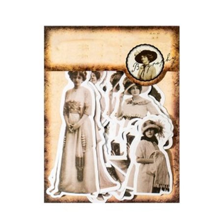 Scrapbog-klistermærker Vintage Figur Delikat Touch DIY Dekoration Klistermærkepapir til notesbøger Fotoalbum Håndlavede kort
