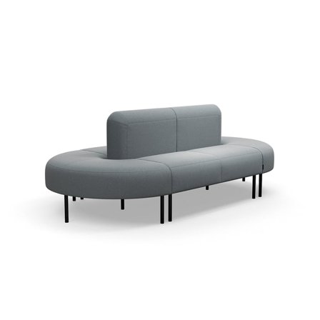 Sofa VARIETY, geschlossener Schwung, Stoff Pod CS, silbergrau