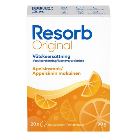 Resorb Original Appelsin 2 x 10 stk., Sport & Velvære, Protein & Energi, Elektrolytter