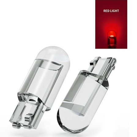 10x T10 W5W 194 168 501 LED-polttimo Sisävalo Rekisterikilven Sivuvalo Punainen