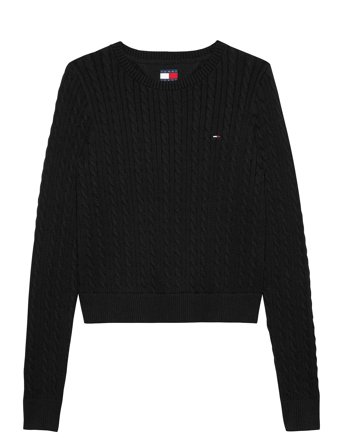 Tjw Cable Essential Sweater Black Tommy Jeans