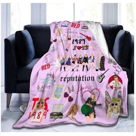 2024 Taylor Swift Tæppe - Superblødt, hyggeligt og varmt fleecetæppe til sofa, seng og bil - Perfekt gave til fans til jul og fødselsdag