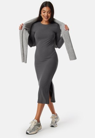 Pieces Kylie O-Neck Midi Dress Magnet Klær