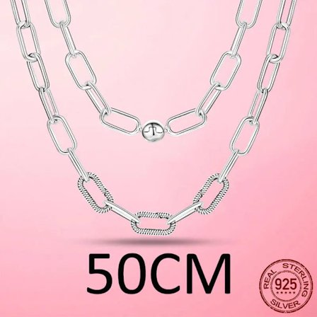 Klassisk Basic Kedja 925 Silver Ormkedja Choker Halsband Oändlighet Oändlig Jag Lås Halsband Smycken Collier Femme