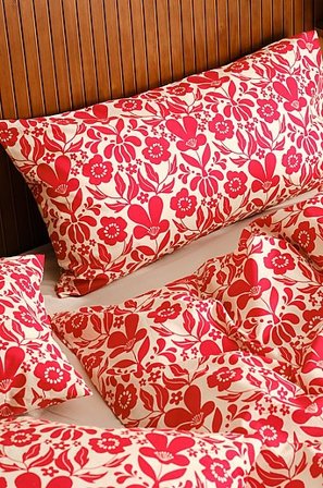 Jotex - Örngott 50x90 Cm Ekologisk Röd/naturvit SELJA - Köp Örngott hos Jotex