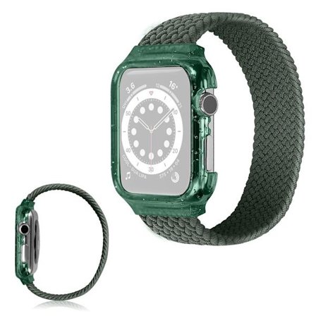 Apple Watch Series 6 / 5 40mm single wrap ribbon rem - grøn / Størrelse: S