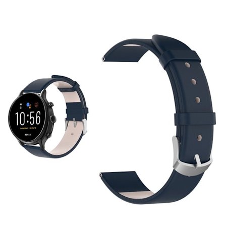 Fossil Gen 5 äkta läder klockarmband - mörkblå