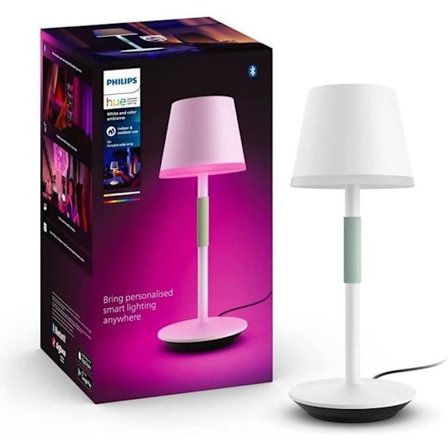 PHILIPS White and Color Ambiance, Hue Belle bärbar bordslampa, Bluetooth-kompatibel, vit