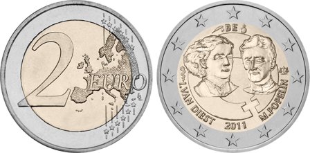 Belgien 2011 - 100-året for International Kvindedag - 2 euro mønt