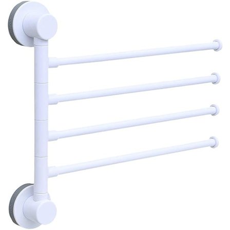 4-varsiseinäänkiinnitettävä pyörivä pyyhekuivain, taittuva pyyhekuivain, 180° pyörivä pyyhekuivain kylpyhuoneeseen keittiöön (harmaa)