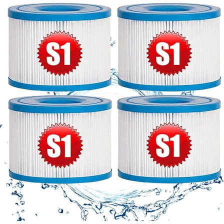 4 stk. erstatningsfilterpatroner til Intex S1 utendørs hagefilter Type S1 PureSpa Easy Set Pool Filterpatroner