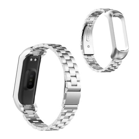 Samsung Galaxy Fit 2 ohut ruostumattomasta teräksestä valmistettu ranneke - Hopea Silver grey