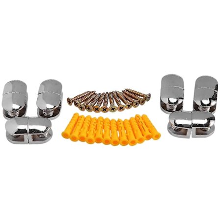 12 stk. Glassfester Justerbare Legerings Glass Klemme Hylleholder Flat Bakside Monteringsholder For Trapp