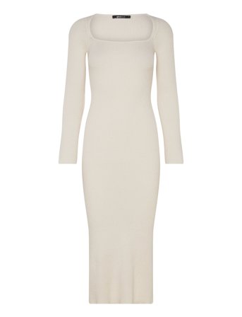 Gina Tricot Knitted Midi Dress - Cream - XL
