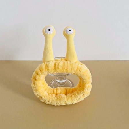 2 st Snigelöron Båge Plysch Hårband GUL gul