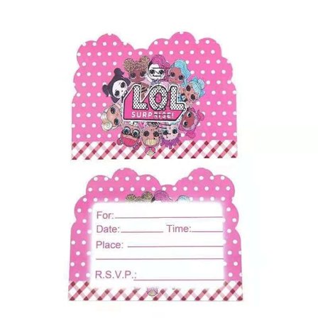 10 stk. LOL Surprise Invitationskort Festartikler Fødselsdagsdekorationer