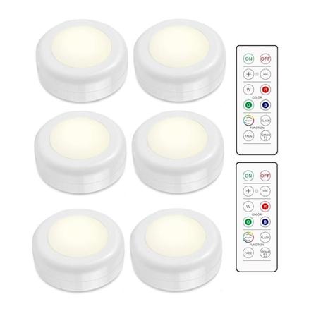 INF LED Spotlights Sæt – 6 stilfulde lamper med 2 praktiske fjernbetjeninger