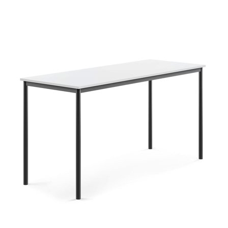 Desk SONITUS, 1800x700x900 mm, white high pressure laminate, anthracite
