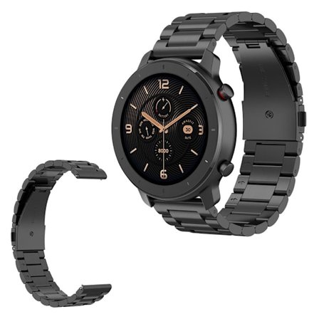 Garmin Vivoactive HR / Samsung Galaxy Watch Active / Gear S2 / Amazfit GTR 42mm rostfritt stål klockarmband - svart