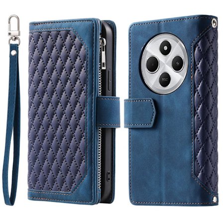 For Xiaomi Redmi 14C 4G Zipper Wallet Case Rhombus Phone Cover