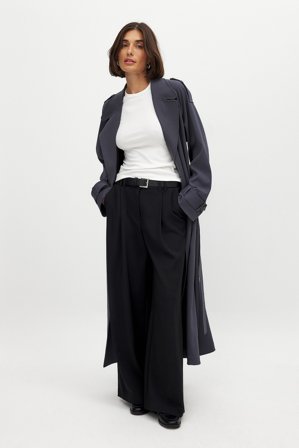 NA-KD Hose mit weitem Bein und mittlerer Taille - Weite Hosen - Schwarz - EU 36