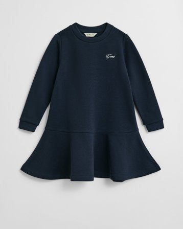 GANT Kinder Girls Script Jerseykleid (110/116) Marineblau