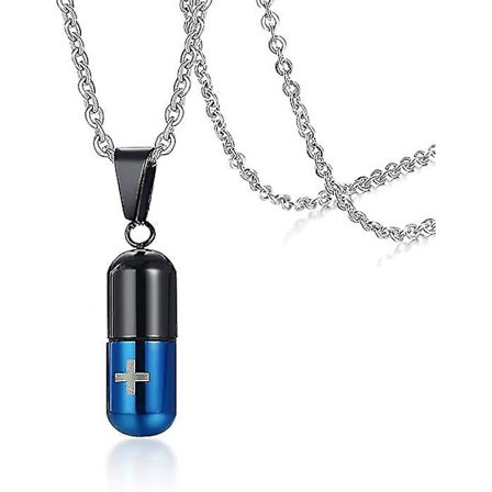 Halsband med kapselhänge i rostfritt stål