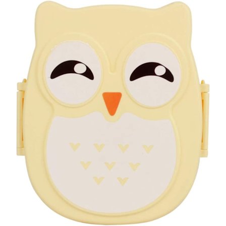 Bærbar sød ugle rektangulær madkasse mad frugt opbevaring C