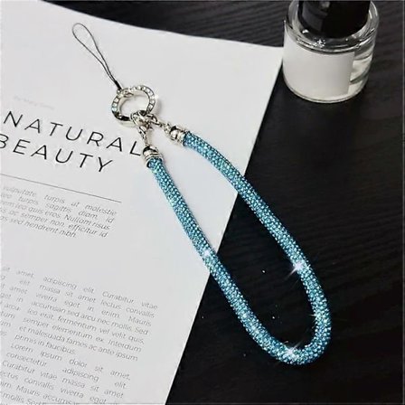Telefon Håndledsrem Skinnende Rhinestone Dekoration Håndrem Snor, Længde: 25cm(h})