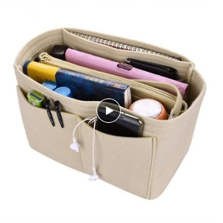 Filtetrådveskeinnlegg Organizer med forskjellige lommer, veske i veske Clutch Bag Divider med glidelås for håndveske Tote Diverse veske-mxbc