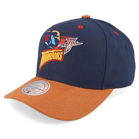 Mitchell & Ness - NBA Bleu adjustable Casquette - Golden State Warriors All In 2.0 Pro Navy/Camel Adjustable @ Hatstore