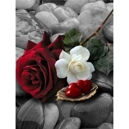 Full 5d Diy Diamond Painting Cross Stitch Stone Flower Broderi M Som På Bilden 1 30x40cm