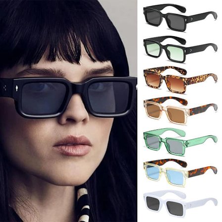 Y2K Trendiga fyrkantiga solglasögon UV400 skydd