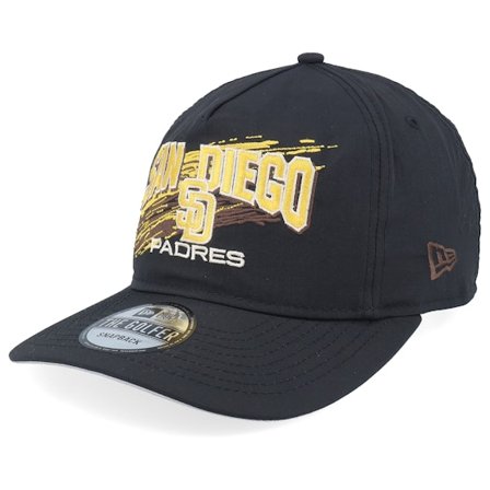 New Era - San Diego Padres Throwback Brush Black Strapback Snapback Black Cap - MLB @ Hatstore