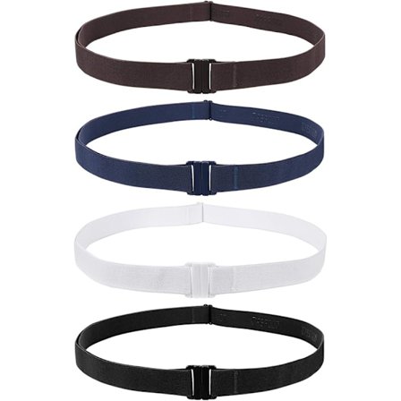 Elastisk belte for kvinner, usynlig elastisk nettbelte med flat spenne[CO]