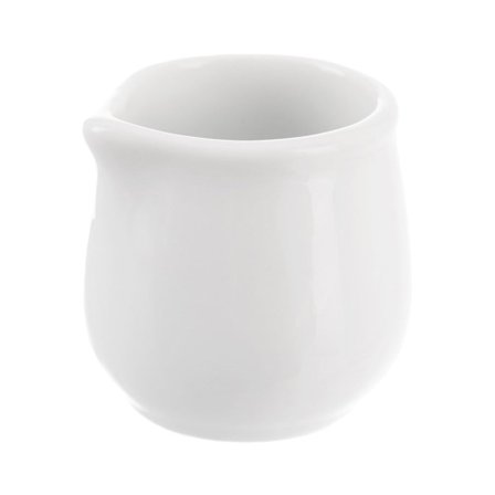 Liten porslinskanna med praktisk pip för grädde och mjölk