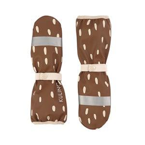 Kuling Vilnius Recycled Dotted Rain Mittens Brown 0-1 Years - Gloves and mittens - 0-1 years - Brown