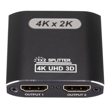 HDMI-jakaja 1 sisään 2 ulos, 4K HDMI-jakaja kahdelle näytölle, tukee 3D Full HD 1080P Alumiininen HDMI-jakaja Dual Monitor HDMI-sovitin