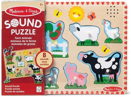 Melissa and Doug Sound Puzzle Farm Animals, Børn & Forældre, Legetøj, Spil Og Puslespil